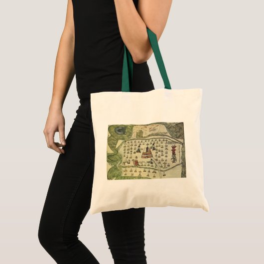 Montezuma's Aztec Empire, Antiek Wereldkaart, 1577 Tote Bag (Voorkant (product))