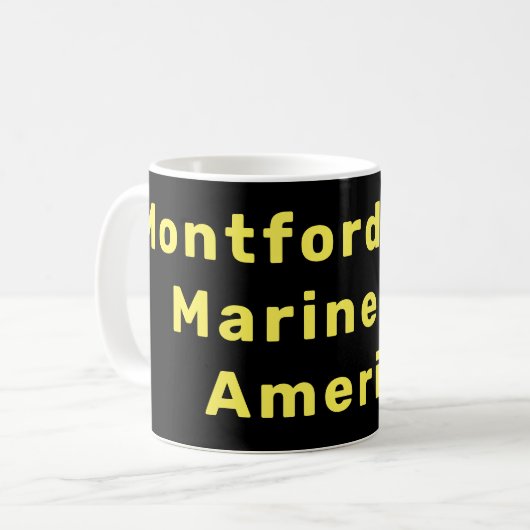 Montford Point Marines of America, naam op geschen Koffiemok (Voorkant links)