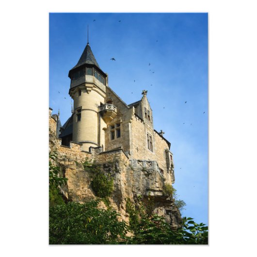 Montfort castle, Dordogne, Frankrijk Foto Afdruk (Voorkant)