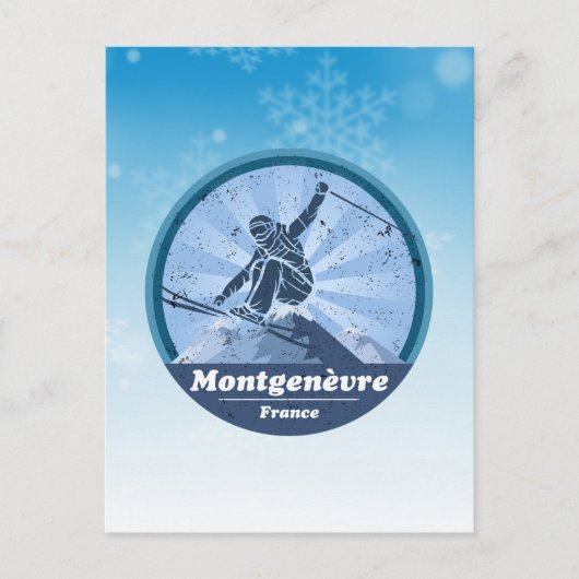 Montgenèvre Skieur Briefkaart (Voorkant)