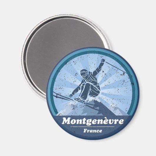 Montgenèvre Skieur Magneet (Voorkant / Achterkant)