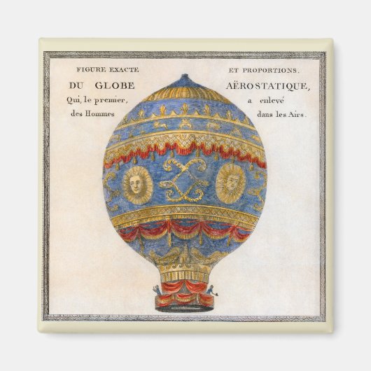 Montgolfier Brothers Hete Luchtballon Magneet (Voorkant)