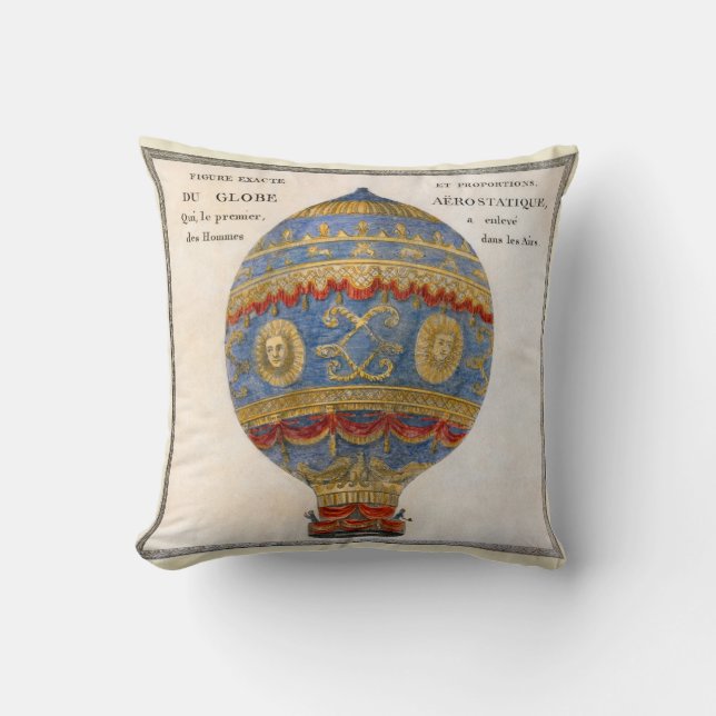 Montgolfier Brothers Hot Air ballon Kussen (Voorkant)