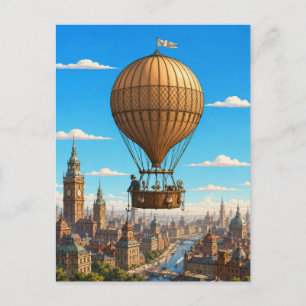 Montgolfier Wetenschappelijke Ballon Boven Londen Briefkaart