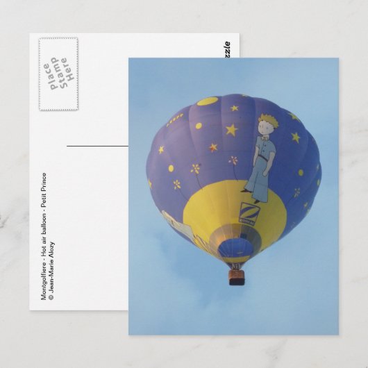 Montgolfiere - Hot air ballon - Petit Prince Briefkaart (Voorkant / Achterkant)