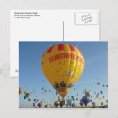 Montgolfiere - Warmluchtballon - Zonnebevolking Briefkaart (Voorkant / Achterkant)