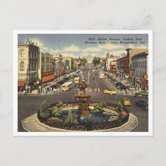 Montgomery AL Dexter Ave jaren 40 Briefkaart (Voorkant)