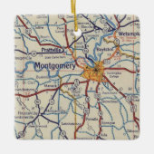 Montgomery AL  Map Keramisch Ornament (Voorkant)