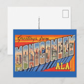 Montgomery AL Retro Groet Briefkaart (Voorkant / Achterkant)