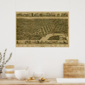 Montgomery Alabama 1887 Antiek Panorama Map Poster (Keuken)