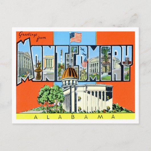 Montgomery, Alabama  Big Letters Briefkaart (Voorkant)