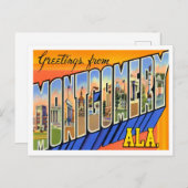 Montgomery, Alabama  Big Letters Briefkaart (Voorkant / Achterkant)