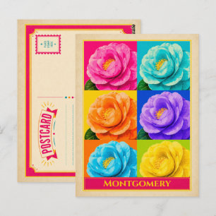 Montgomery Alabama Camelia Bloem Vintage Briefkaart