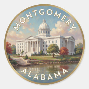 Montgomery Alabama Capitol Reis Ronde Sticker