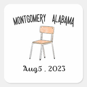 Montgomery Alabama gevecht rivierboot vechtpartij  Vierkante Sticker