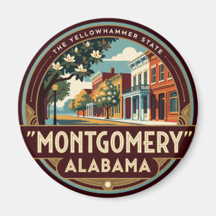Montgomery Alabama Hoofdstad Retro Reis Herinnerin Magneet