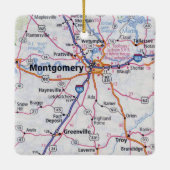Montgomery Alabama Map Keramisch Ornament (Achterkant)