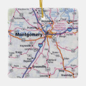Montgomery Alabama Map Keramisch Ornament (Voorkant)