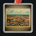 Montgomery Alabama Ornament Vintage Travel<br><div class="desc">Een coole  Montgomery-versiering met de skyline van de Montgomery,  de stad Alabama,  die in een enorm uitzicht is opgezet.</div>