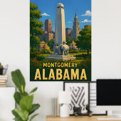 Montgomery Alabama Reis Cadeau Poster (Thuiskantoor)