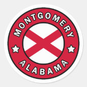 Montgomery Alabama Ronde Sticker (Voorkant)