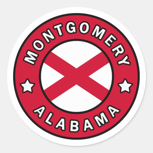 Montgomery Alabama Ronde Sticker (Voorkant)