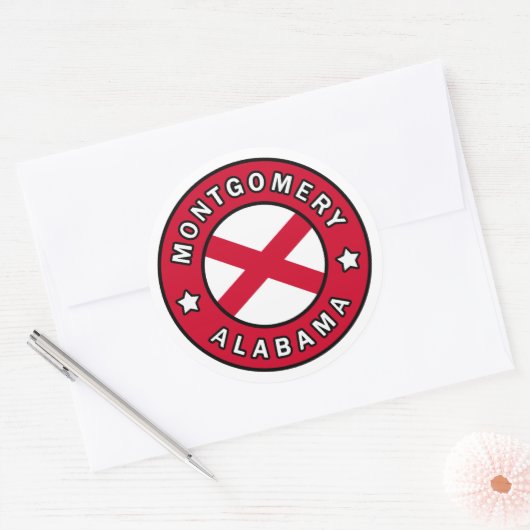 Montgomery Alabama Ronde Sticker (Envelop)