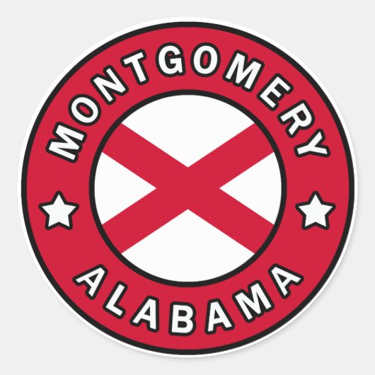 Montgomery Alabama Ronde Sticker (Voorkant)