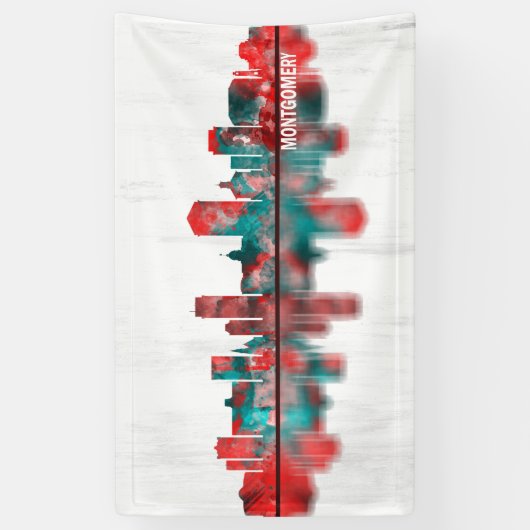 Montgomery Alabama Skyline Spandoek (Verticaal)