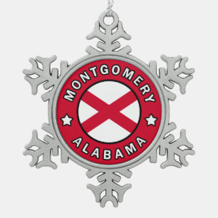 Montgomery Alabama Tin Sneeuwvlok Ornament