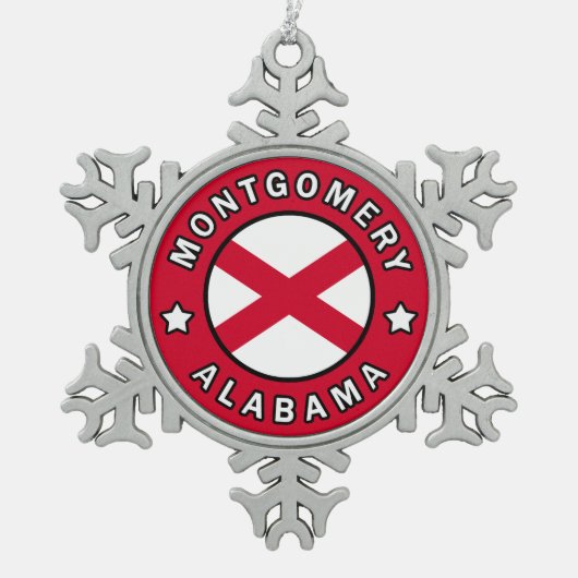 Montgomery Alabama Tin Sneeuwvlok Ornament (Voorkant)