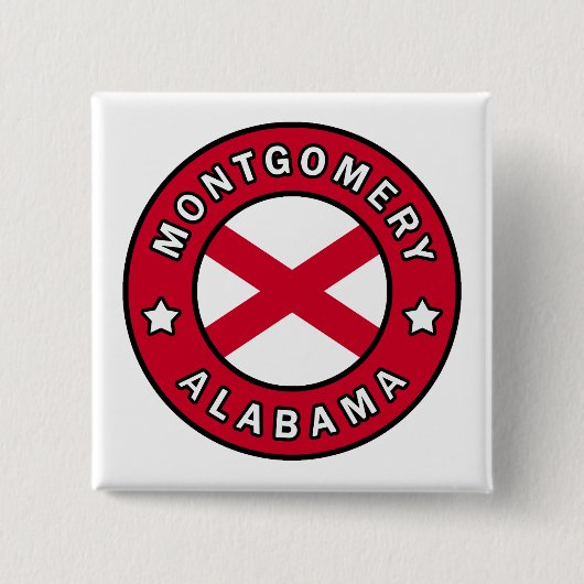 Montgomery Alabama Vierkante Button 5,1 Cm (Voorkant)