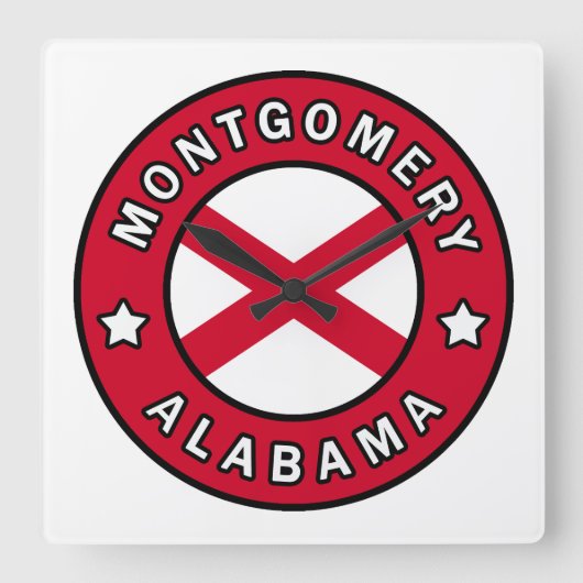 Montgomery Alabama Vierkante Klok (Voorkant)
