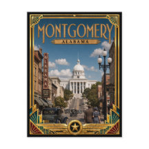 Montgomery Alabama Vintage Art Deco Gouden Tijdper