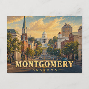 Montgomery Alabama Vintage Reisposter Briefkaart