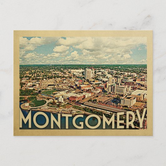 Montgomery Alabama Vintage Travel Briefkaart (Voorkant)