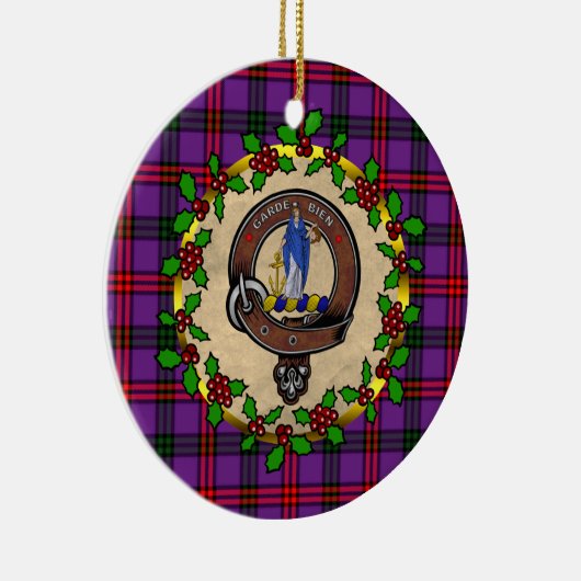 Montgomery Badge & Tartan Gepersonaliseerde Kerstm Keramisch Ornament (Rechts)