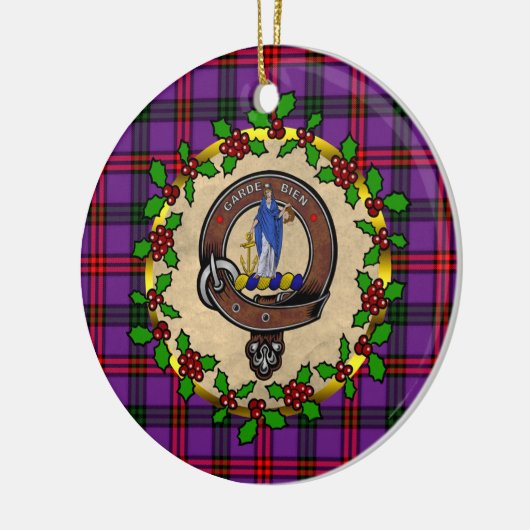 Montgomery Badge & Tartan Gepersonaliseerde Kerstm Keramisch Ornament (Links)