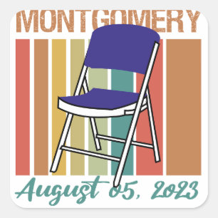 Montgomery Brawl Vouwstoel augustus 5 2023 Vierkante Sticker