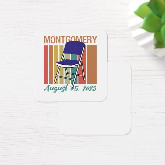 Montgomery Brawl Vouwstoel augustus 5 2023 Vierkante Visitekaartjes (Bureau)
