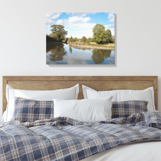 Montgomery Canal Shropshire Canvas Afdruk (Insitu (Slaapkamer))