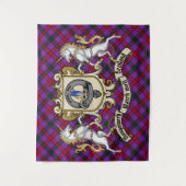 Montgomery Clan Badge & Unicorns w/Tartan Wandkleed (Voorkant)