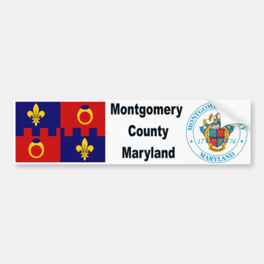 Montgomery County MD Flag and Seal Bumpersticker (Voorkant)