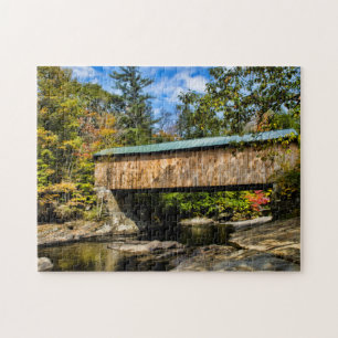 Montgomery Covered Bridge met herfstloof Legpuzzel