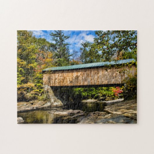 Montgomery Covered Bridge met herfstloof Legpuzzel (Horizontaal)