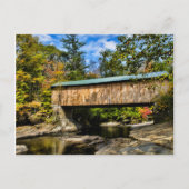 Montgomery Covered Bridge with fall foliation Briefkaart (Voorkant)