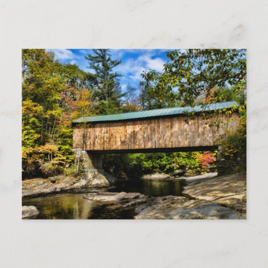 Montgomery Covered Bridge with fall foliation Briefkaart (Voorkant)