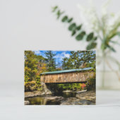 Montgomery Covered Bridge with fall foliation Briefkaart (Staand voorkant)