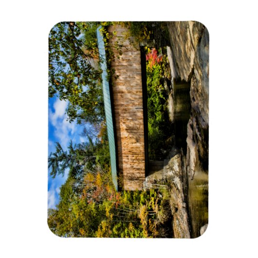 Montgomery Covered Bridge with fall foliation Magneet (Verticaal)