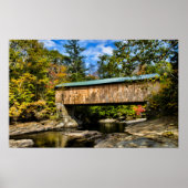 Montgomery Covered Bridge with fall foliation Poster (Voorkant)